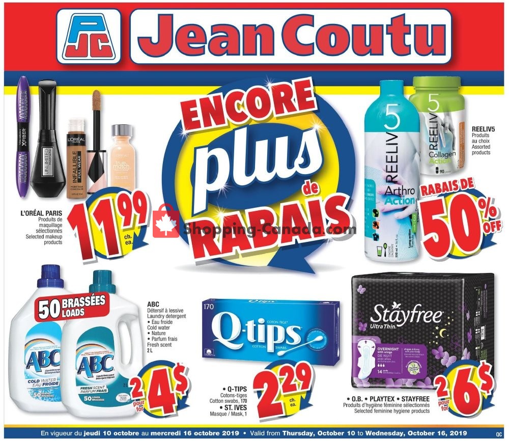 Jean Coutu Pharmacy flyer from Thursday October 10, 2019 to Wednesday October 16, 2019 - page 1