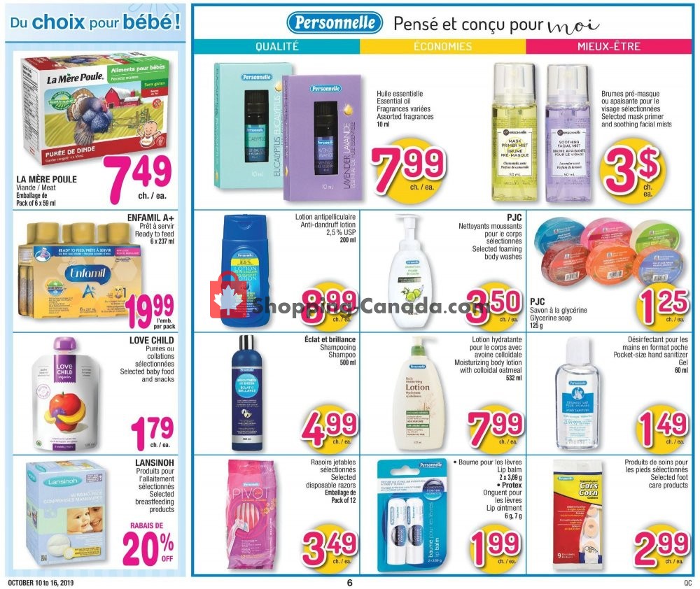 Jean Coutu Pharmacy flyer from Thursday October 10, 2019 to Wednesday October 16, 2019 - page 6