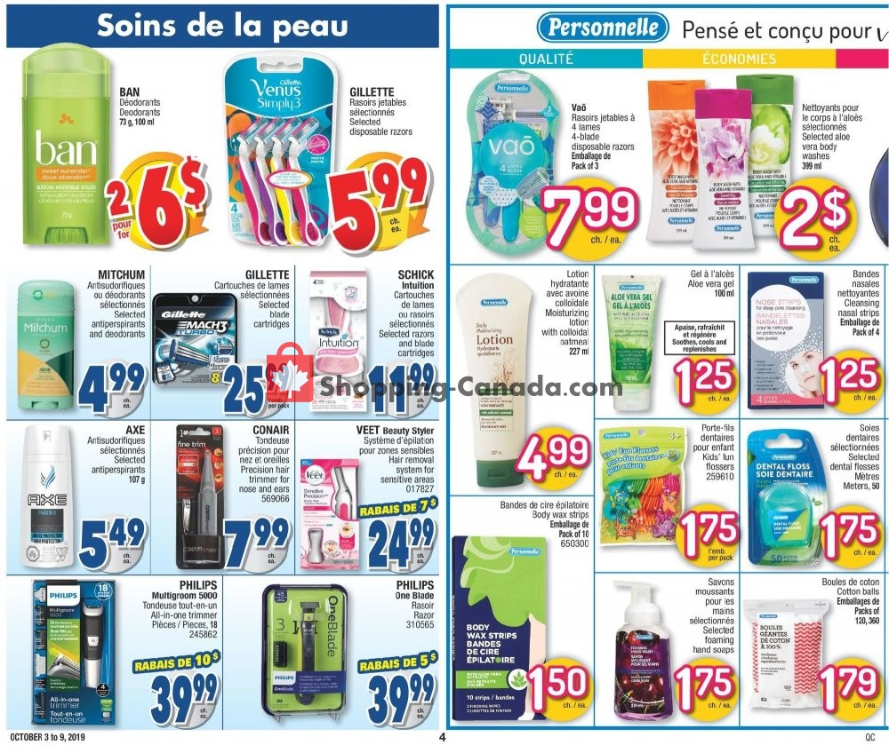 Jean Coutu Pharmacy flyer from Thursday October 3, 2019 to Wednesday October 9, 2019 - page 4
