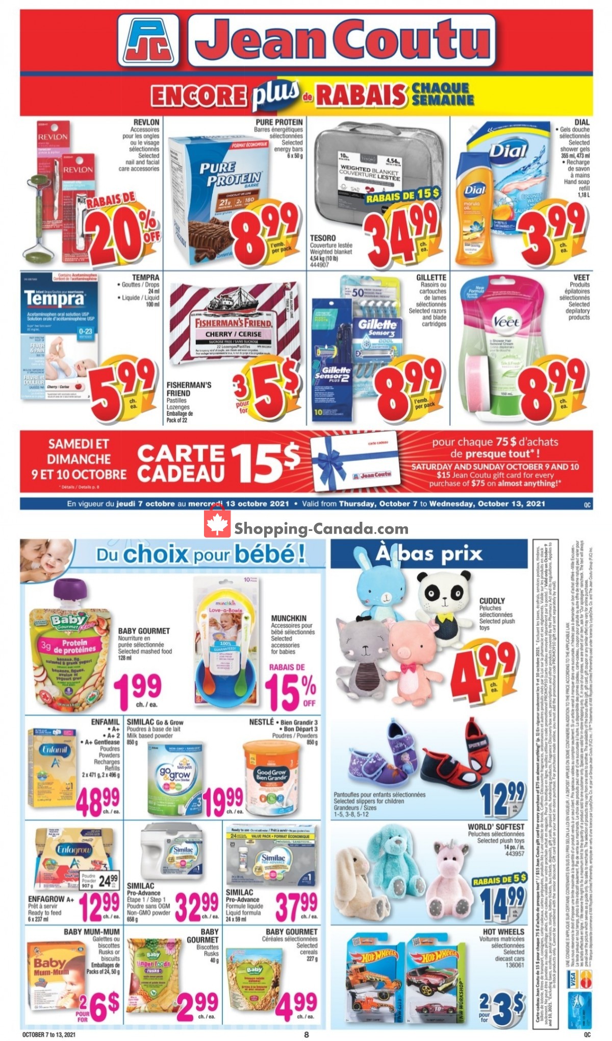 Jean Coutu Pharmacy flyer from Thursday October 7, 2021 to Wednesday October 13, 2021 - page 1