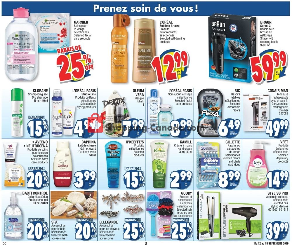 Jean Coutu Pharmacy flyer from Thursday September 12, 2019 to Wednesday September 18, 2019 - page 3