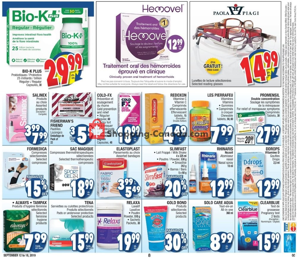Jean Coutu Pharmacy flyer from Thursday September 12, 2019 to Wednesday September 18, 2019 - page 8