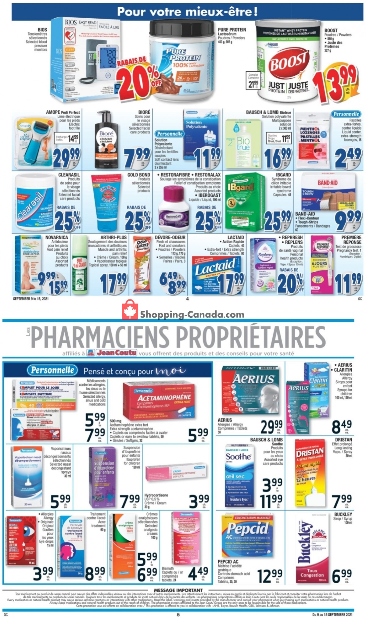 Jean Coutu Pharmacy flyer from Thursday September 9, 2021 to Wednesday September 15, 2021 - page 2