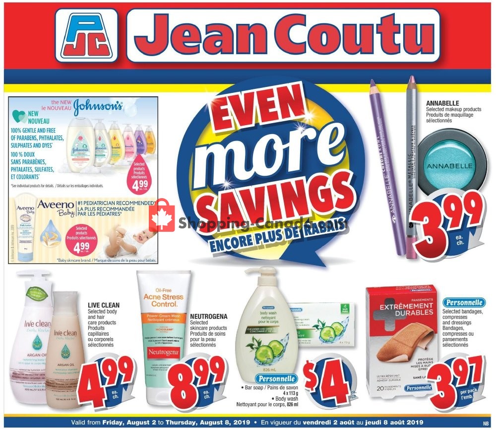 Jean Coutu Pharmacy flyer from Friday August 2, 2019 to Thursday August 8, 2019 - page 1
