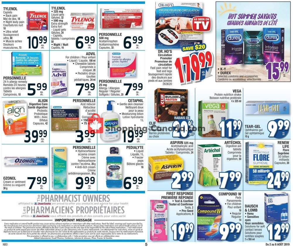 Jean Coutu Pharmacy flyer from Friday August 2, 2019 to Thursday August 8, 2019 - page 5