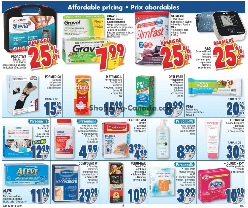 Jean Coutu Pharmacy flyer from Friday July 12, 2019 to Thursday July 18, 2019 - page 6
