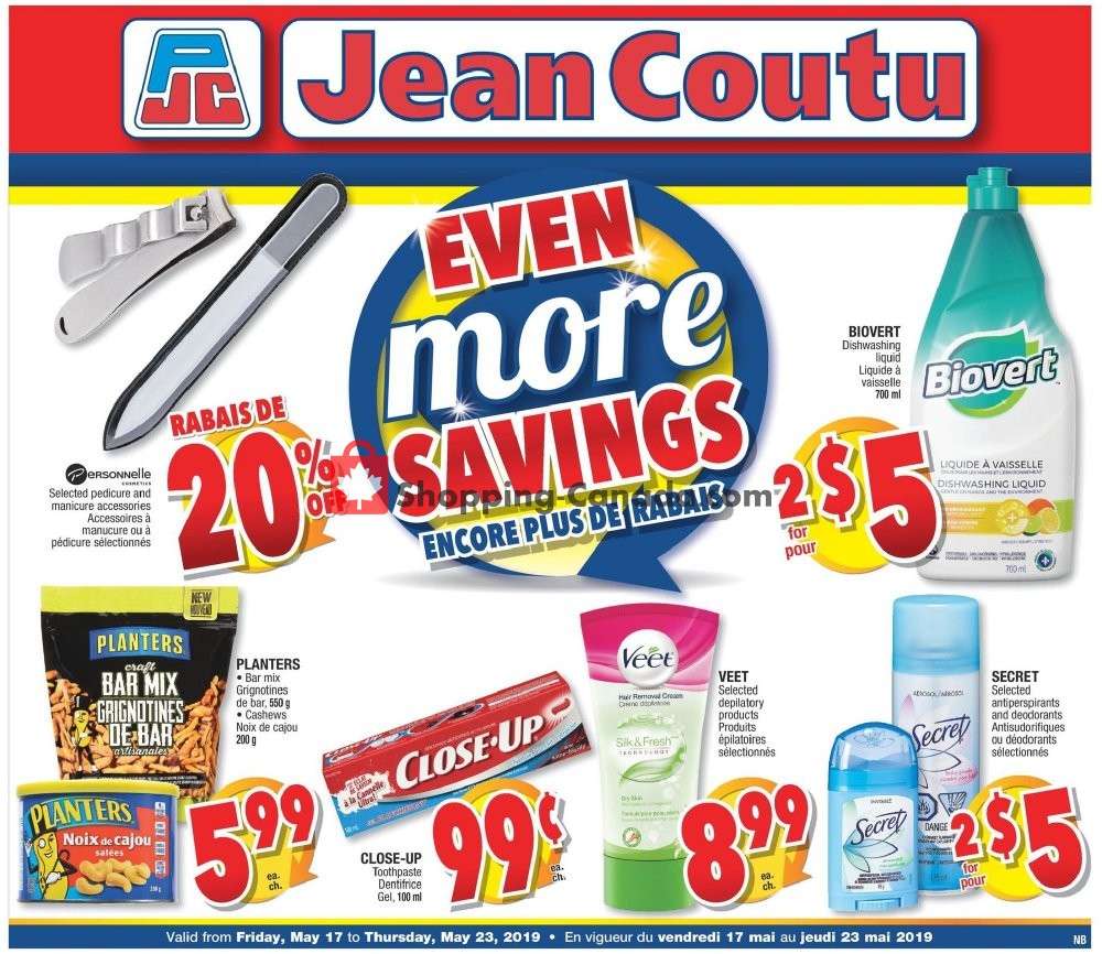 Jean Coutu Pharmacy flyer from Friday May 17, 2019 to Thursday May 23, 2019 - page 1
