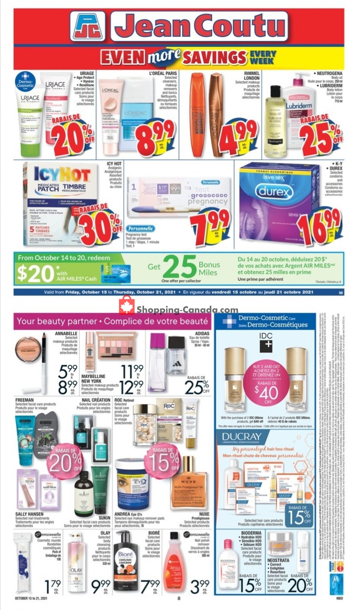 Jean Coutu Pharmacy flyer from Friday October 15, 2021 to Thursday October 21, 2021 - page 1