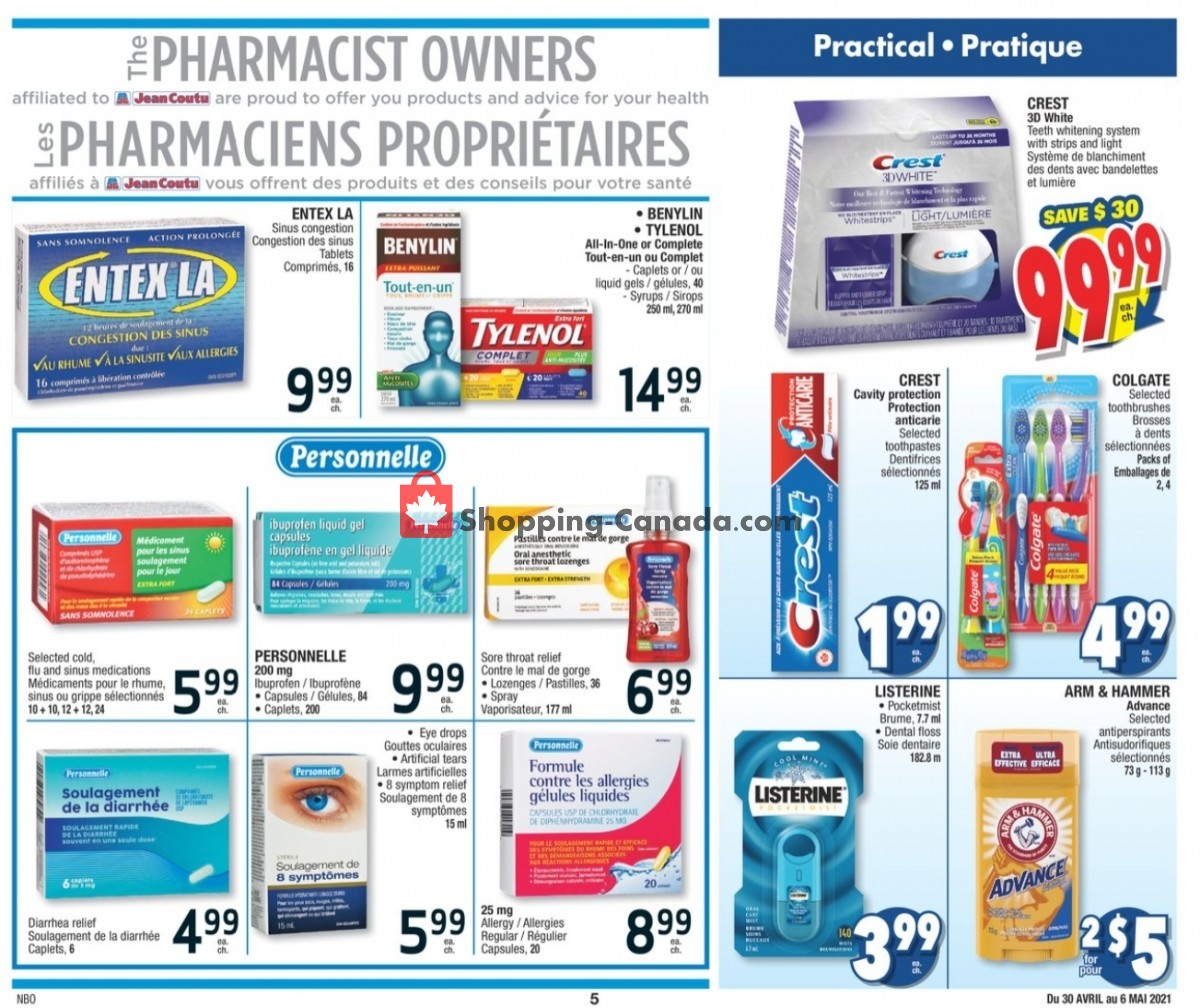 Jean Coutu Pharmacy flyer from Friday April 30, 2021 to Thursday May 6, 2021 - page 5
