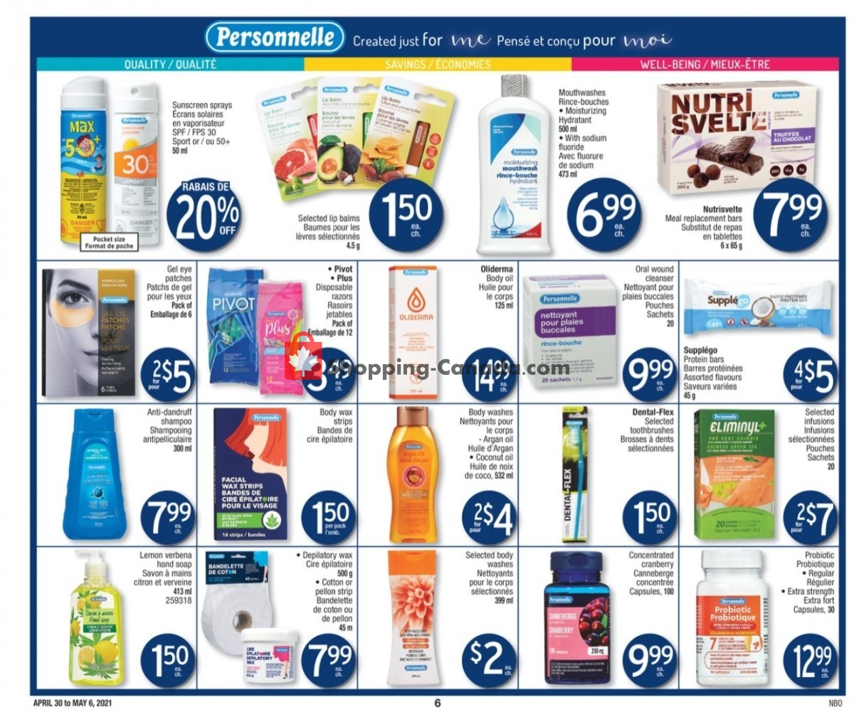 Jean Coutu Pharmacy flyer from Friday April 30, 2021 to Thursday May 6, 2021 - page 6