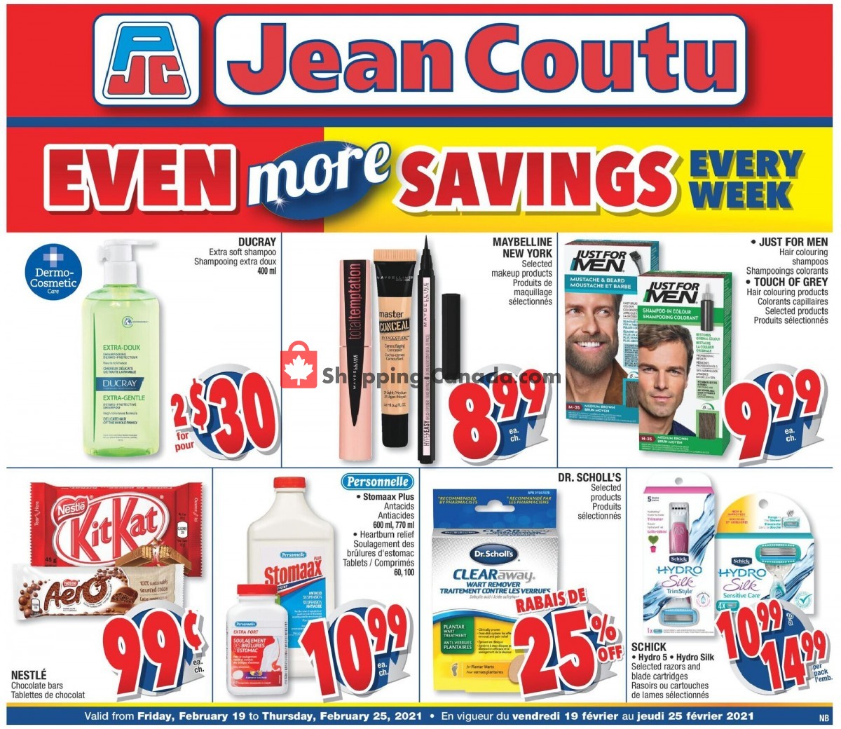 Jean Coutu Pharmacy flyer from Friday February 19, 2021 to Thursday February 25, 2021 - page 1