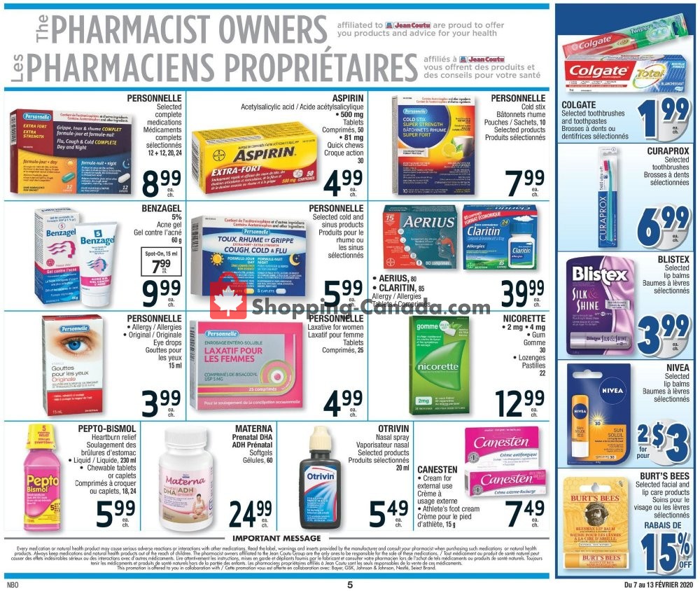Jean Coutu Pharmacy flyer from Friday February 7, 2020 to Thursday February 13, 2020 - page 5