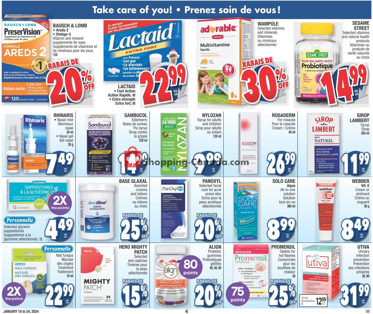 Jean Coutu Pharmacy flyer from Thursday January 18, 2024 to Wednesday January 24, 2024 - page 4