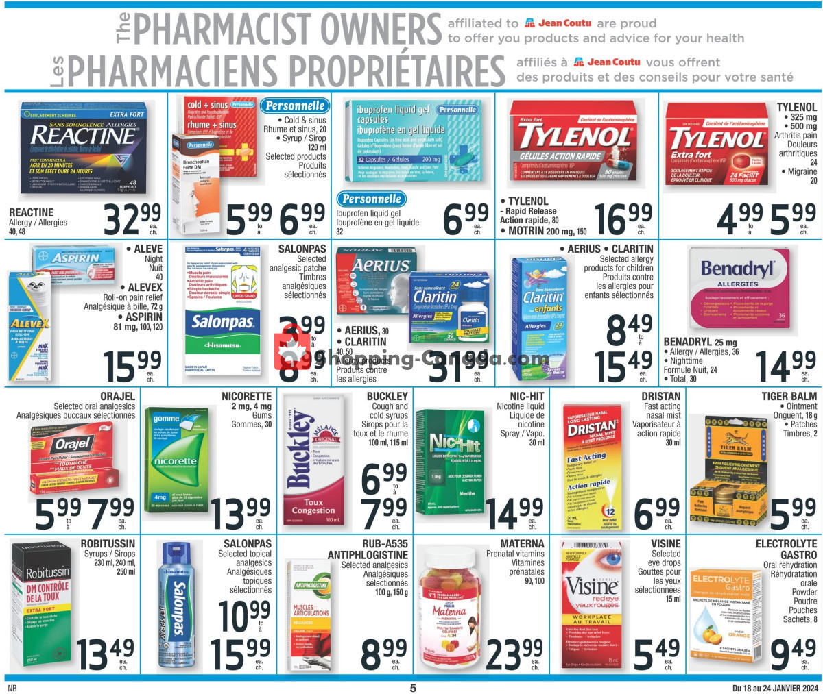 Jean Coutu Pharmacy flyer from Thursday January 18, 2024 to Wednesday January 24, 2024 - page 5