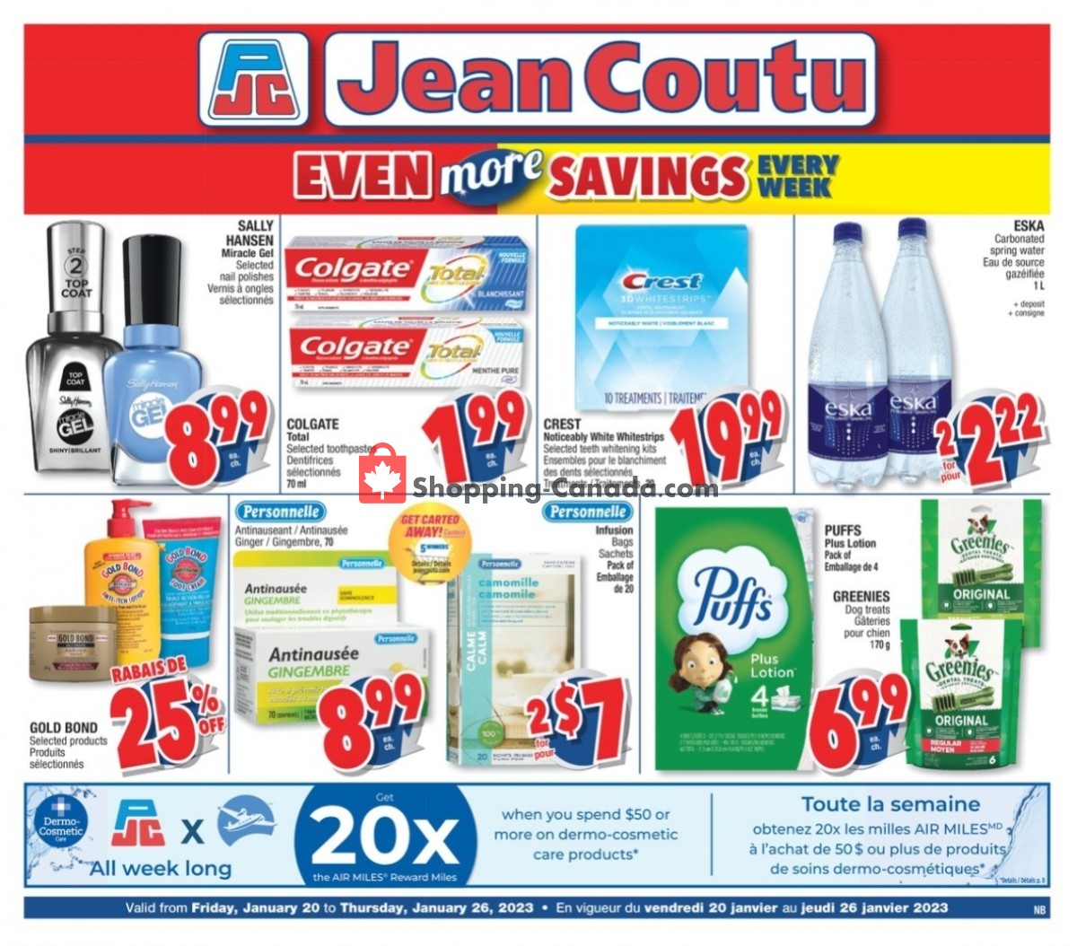 Jean Coutu Pharmacy flyer from Friday January 20, 2023 to Thursday January 26, 2023 - page 1