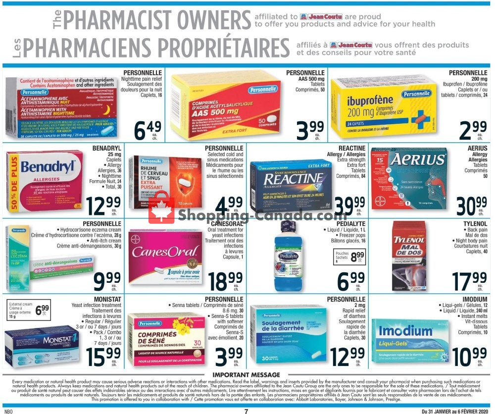 Jean Coutu Pharmacy flyer from Friday January 31, 2020 to Thursday February 6, 2020 - page 7
