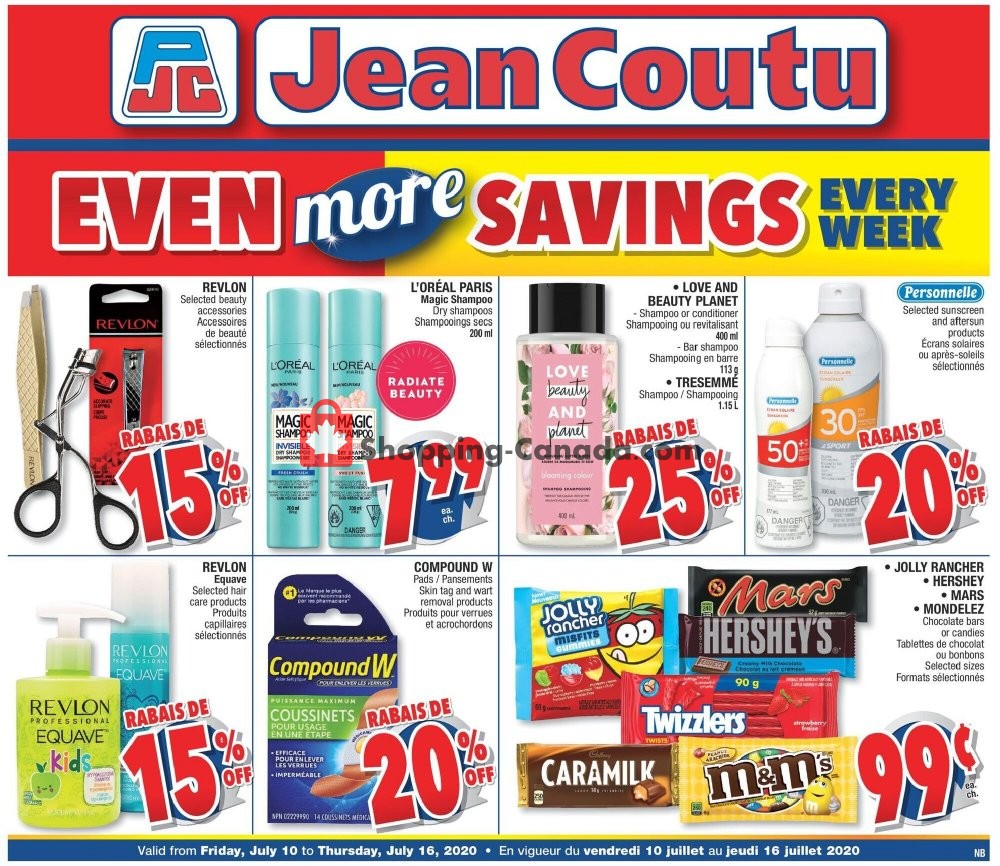 Jean Coutu Pharmacy flyer from Friday July 10, 2020 to Thursday July 16, 2020 - page 1