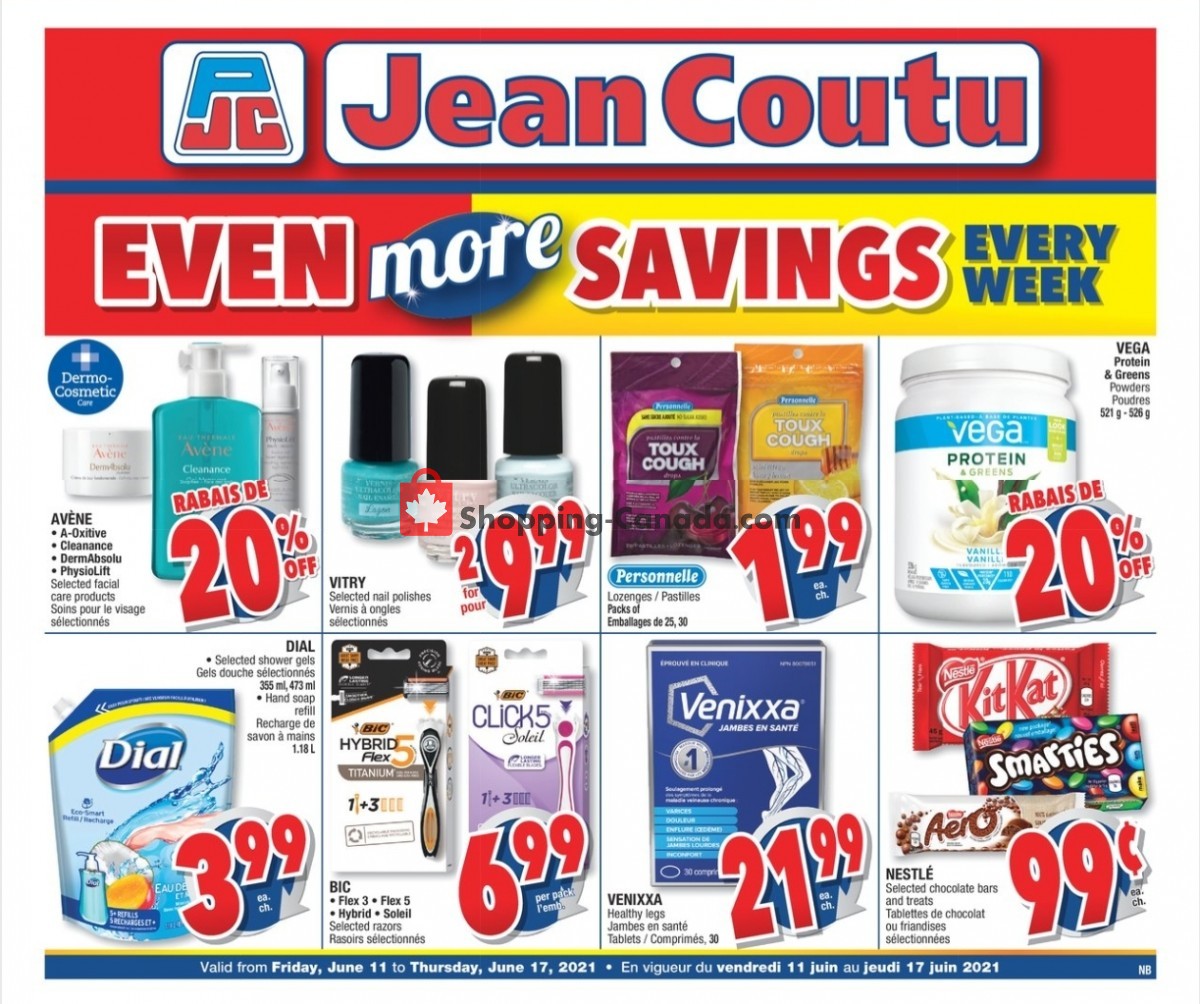 Jean Coutu Pharmacy flyer from Friday June 11, 2021 to Thursday June 17, 2021 - page 1