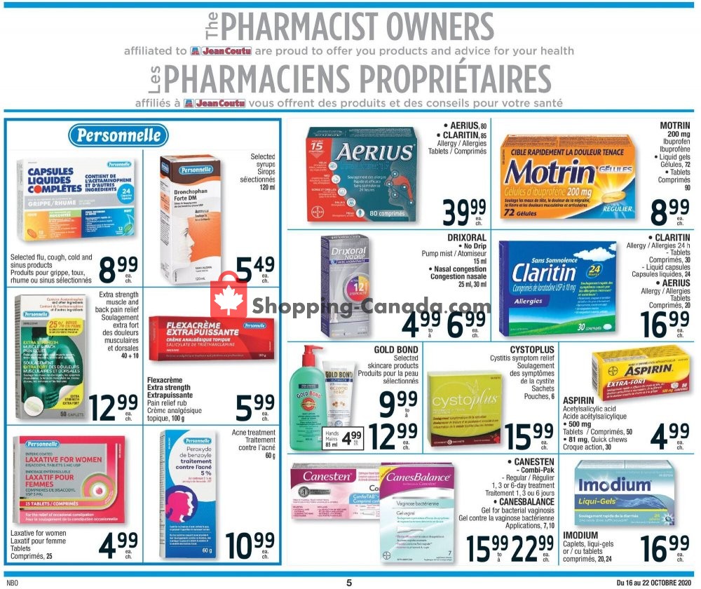 Jean Coutu Pharmacy flyer from Friday October 16, 2020 to Thursday October 22, 2020 - page 5