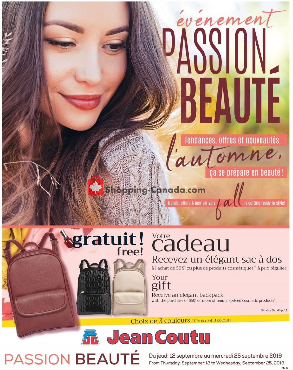 Jean Coutu Pharmacy flyer from Thursday September 12, 2019 to Wednesday September 25, 2019 - page 1