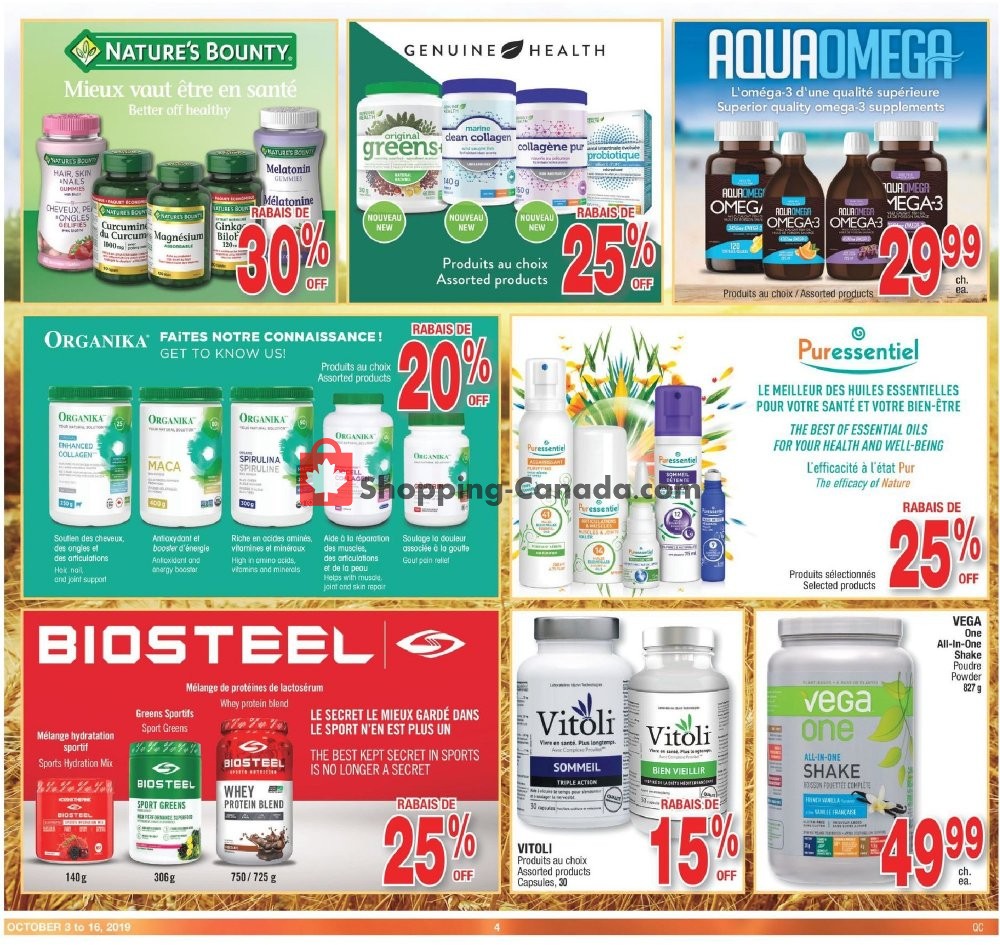 Jean Coutu Pharmacy flyer from Thursday October 3, 2019 to Wednesday October 16, 2019 - page 4