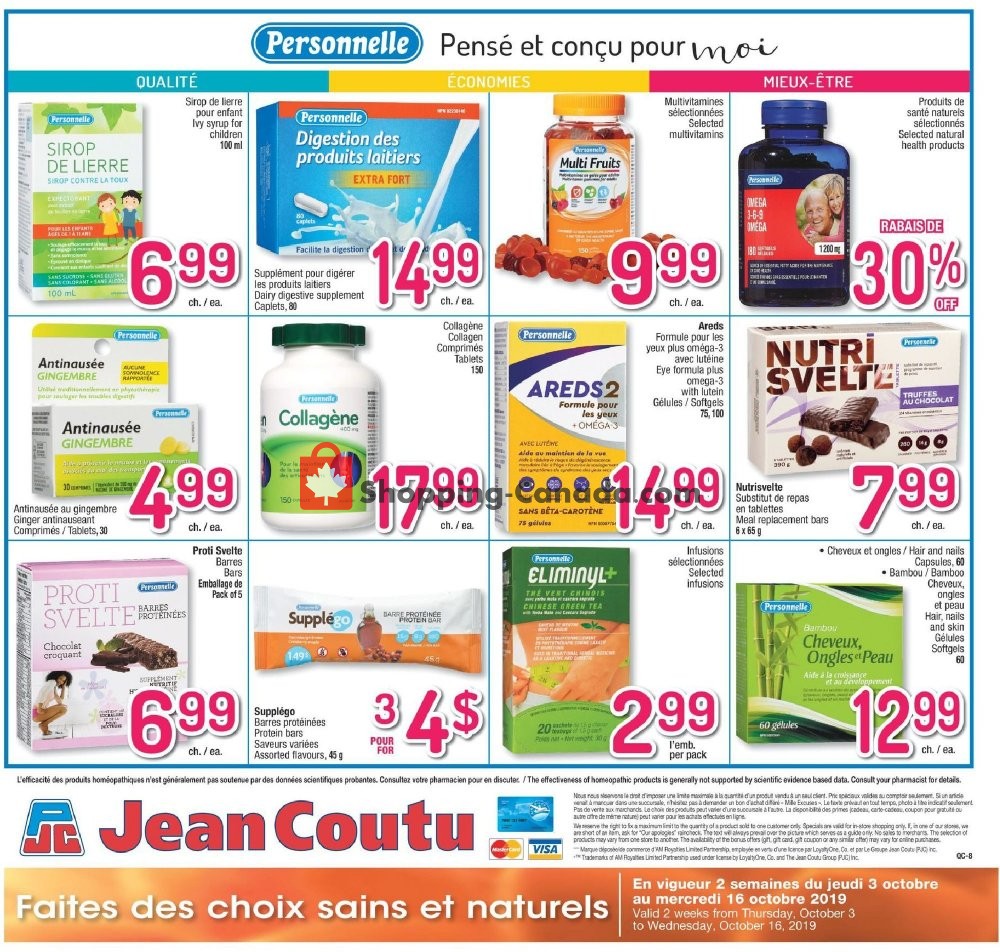 Jean Coutu Pharmacy flyer from Thursday October 3, 2019 to Wednesday October 16, 2019 - page 8