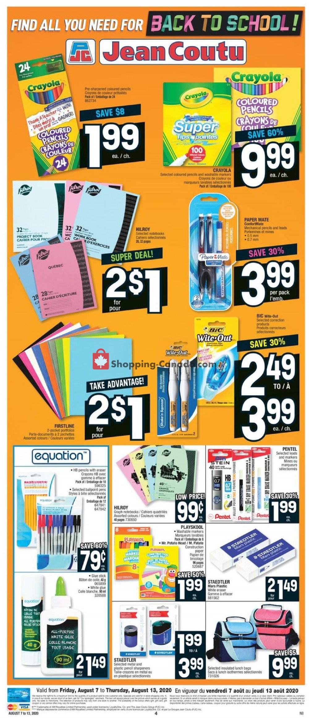 Jean Coutu Pharmacy flyer from Friday August 7, 2020 to Thursday August 13, 2020 - page 4