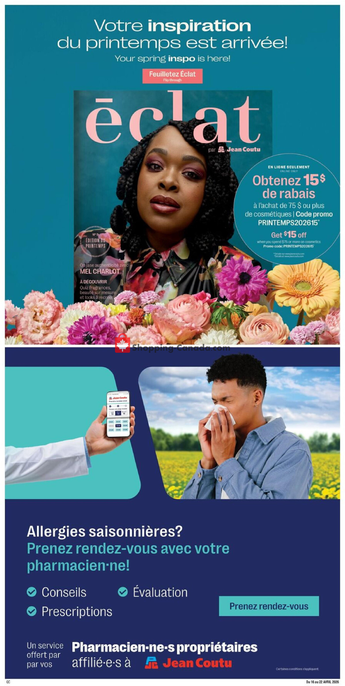 Jean Coutu Pharmacy flyer from Thursday April 16, 2026 to Wednesday April 22, 2026 - page 10