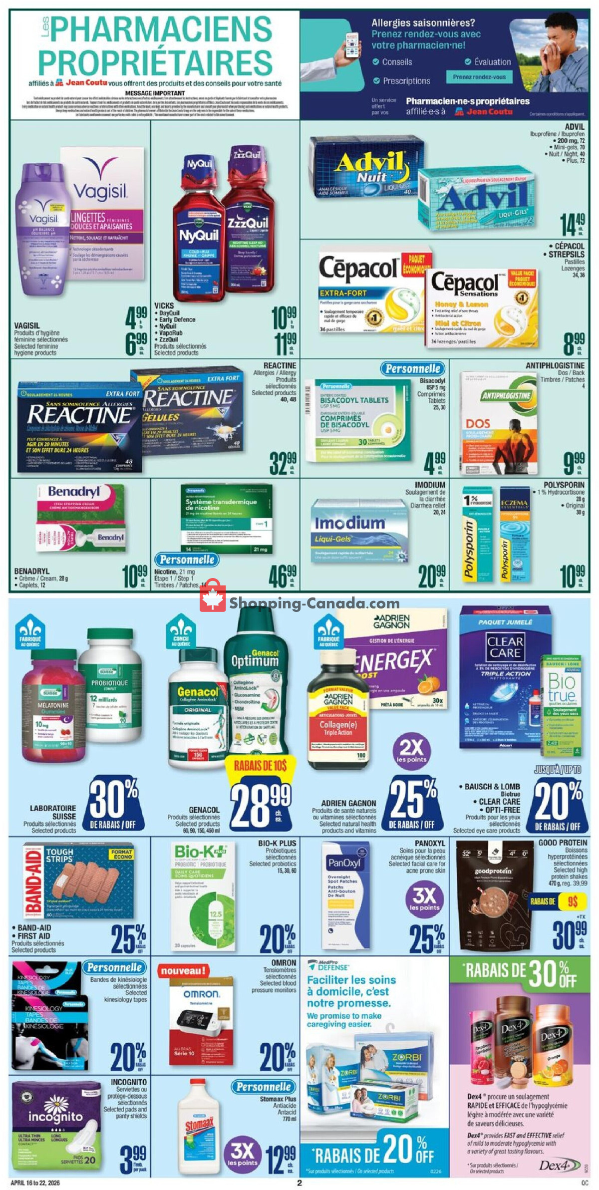 Jean Coutu Pharmacy flyer from Thursday April 16, 2026 to Wednesday April 22, 2026 - page 3