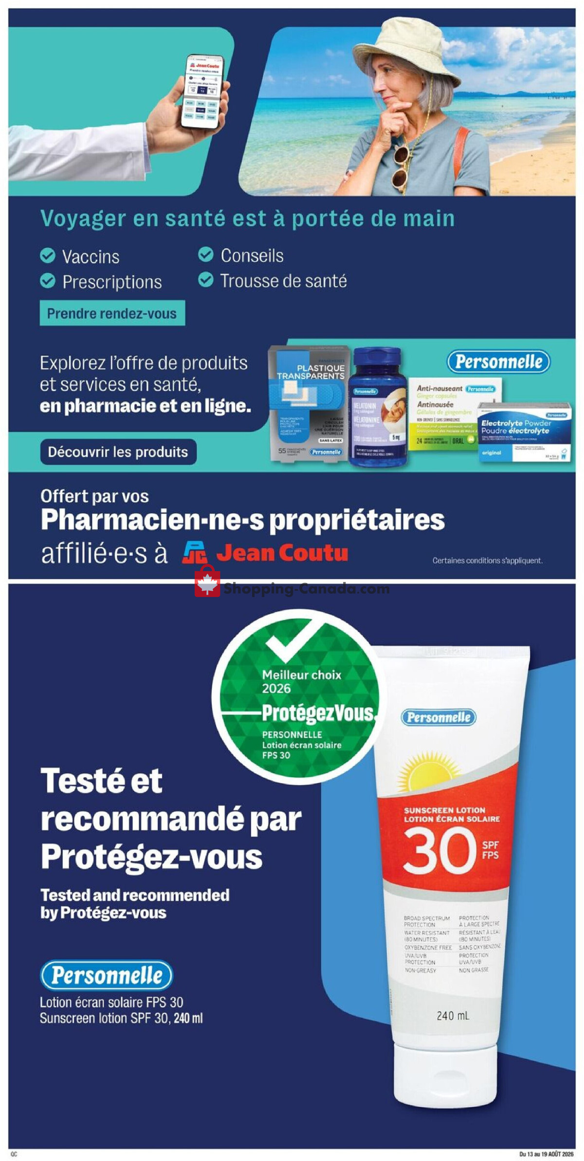Jean Coutu Pharmacy flyer from Thursday August 13, 2026 to Wednesday August 19, 2026 - page 13