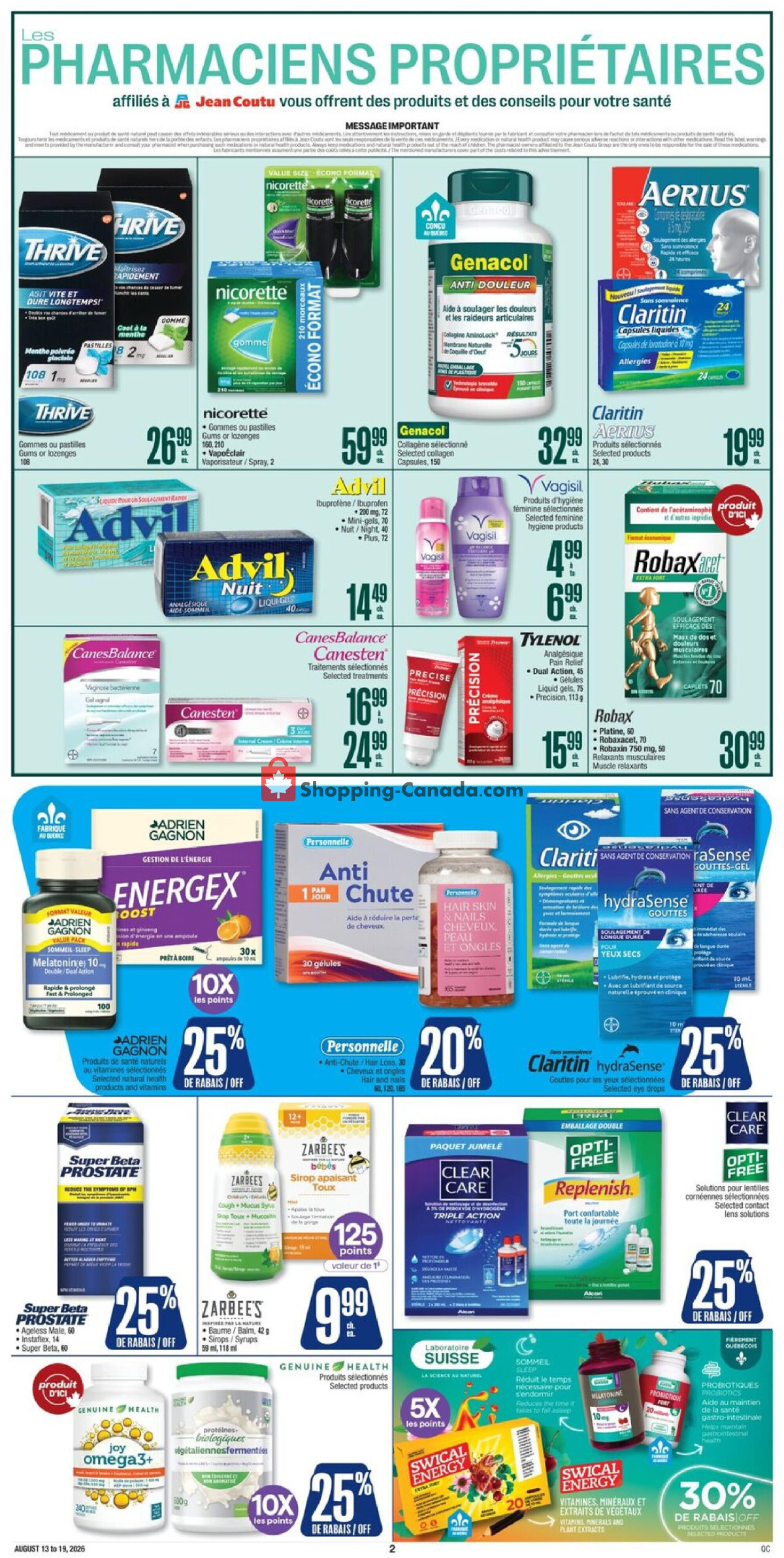 Jean Coutu Pharmacy flyer from Thursday August 13, 2026 to Wednesday August 19, 2026 - page 3
