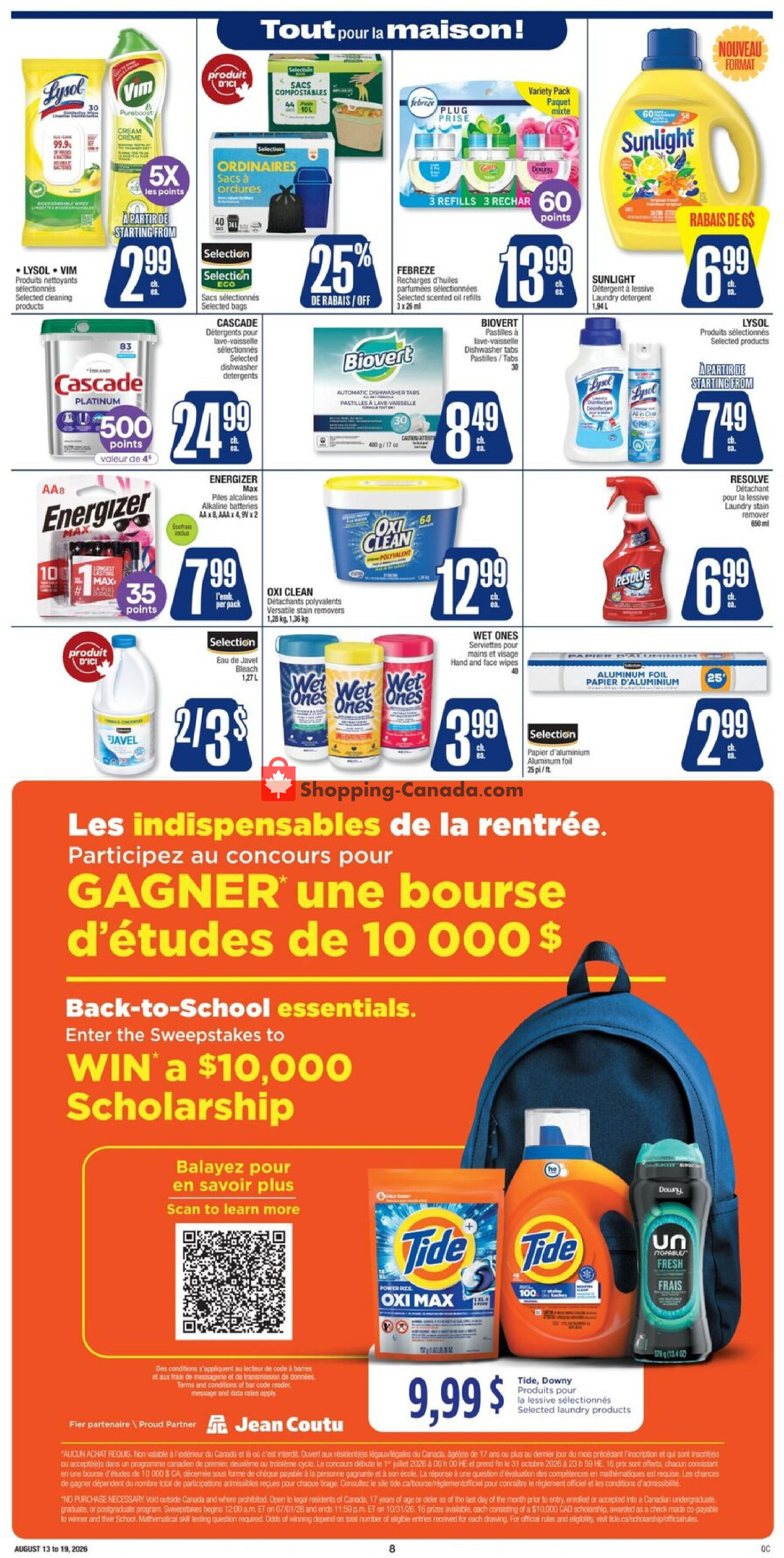 Jean Coutu Pharmacy flyer from Thursday August 13, 2026 to Wednesday August 19, 2026 - page 9