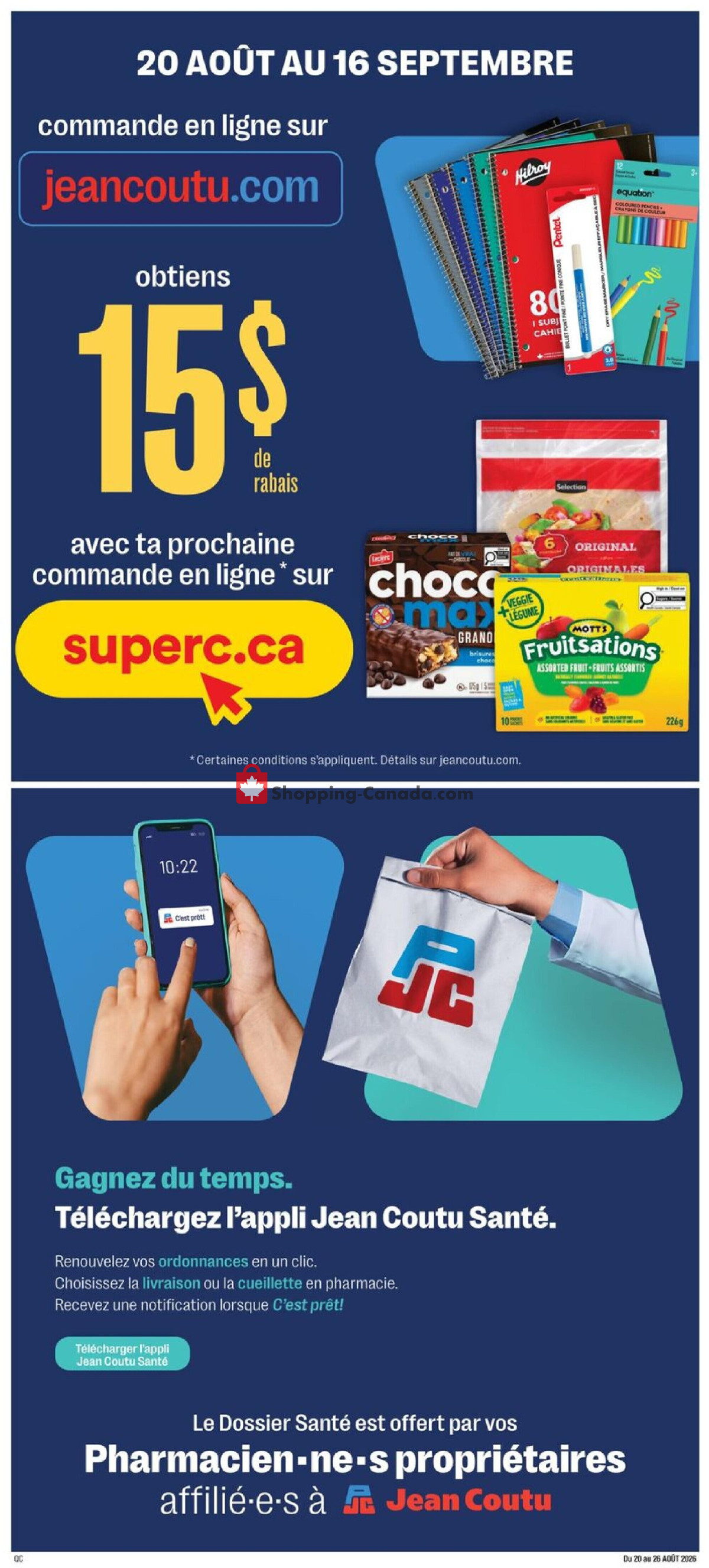 Jean Coutu Pharmacy flyer from Thursday August 20, 2026 to Wednesday August 26, 2026 - page 11