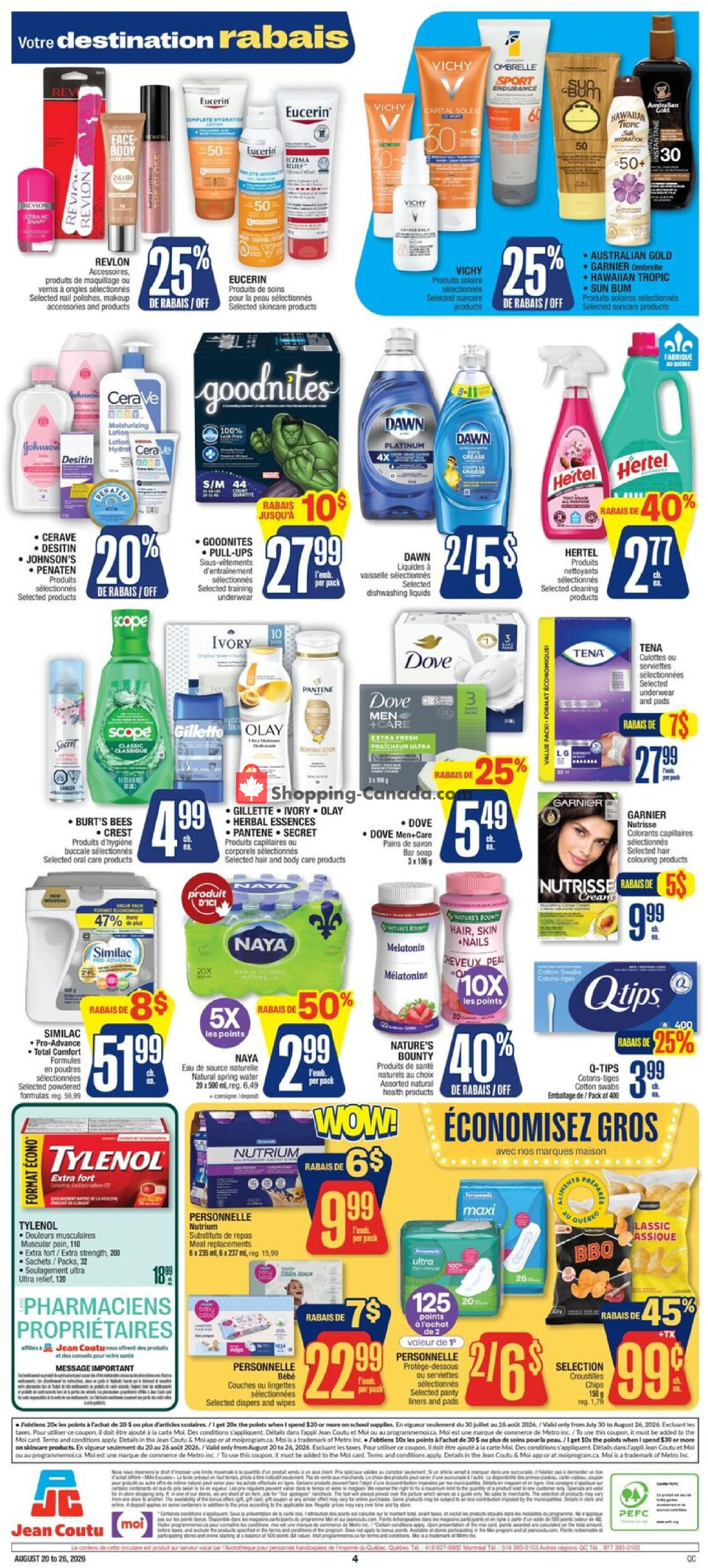 Jean Coutu Pharmacy flyer from Thursday August 20, 2026 to Wednesday August 26, 2026 - page 2