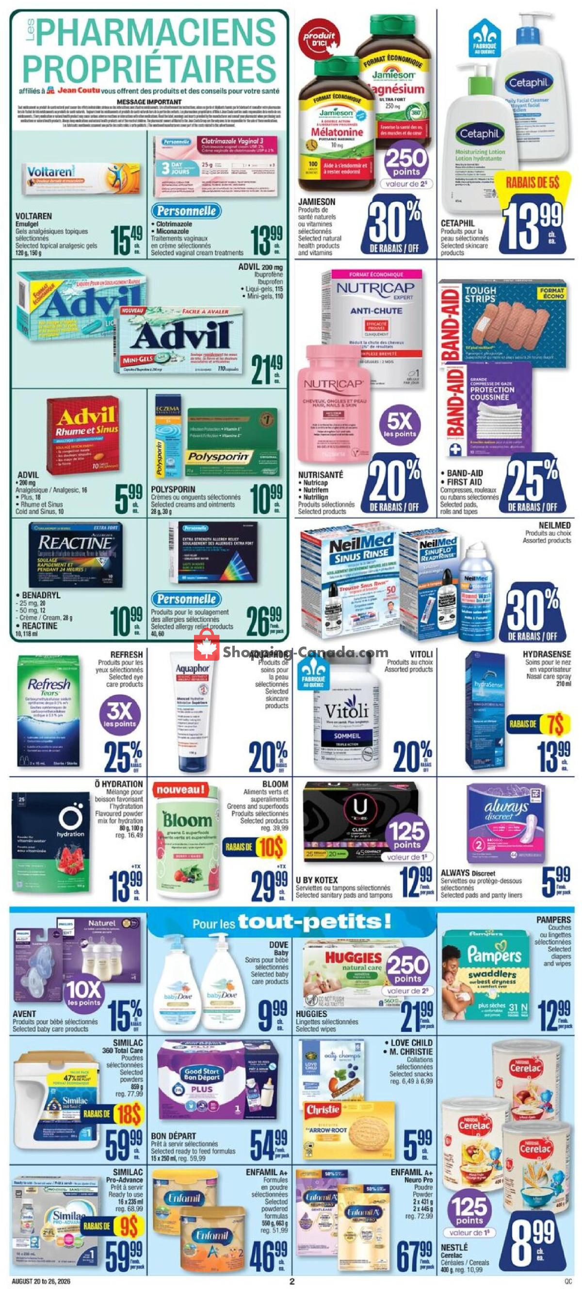 Jean Coutu Pharmacy flyer from Thursday August 20, 2026 to Wednesday August 26, 2026 - page 3