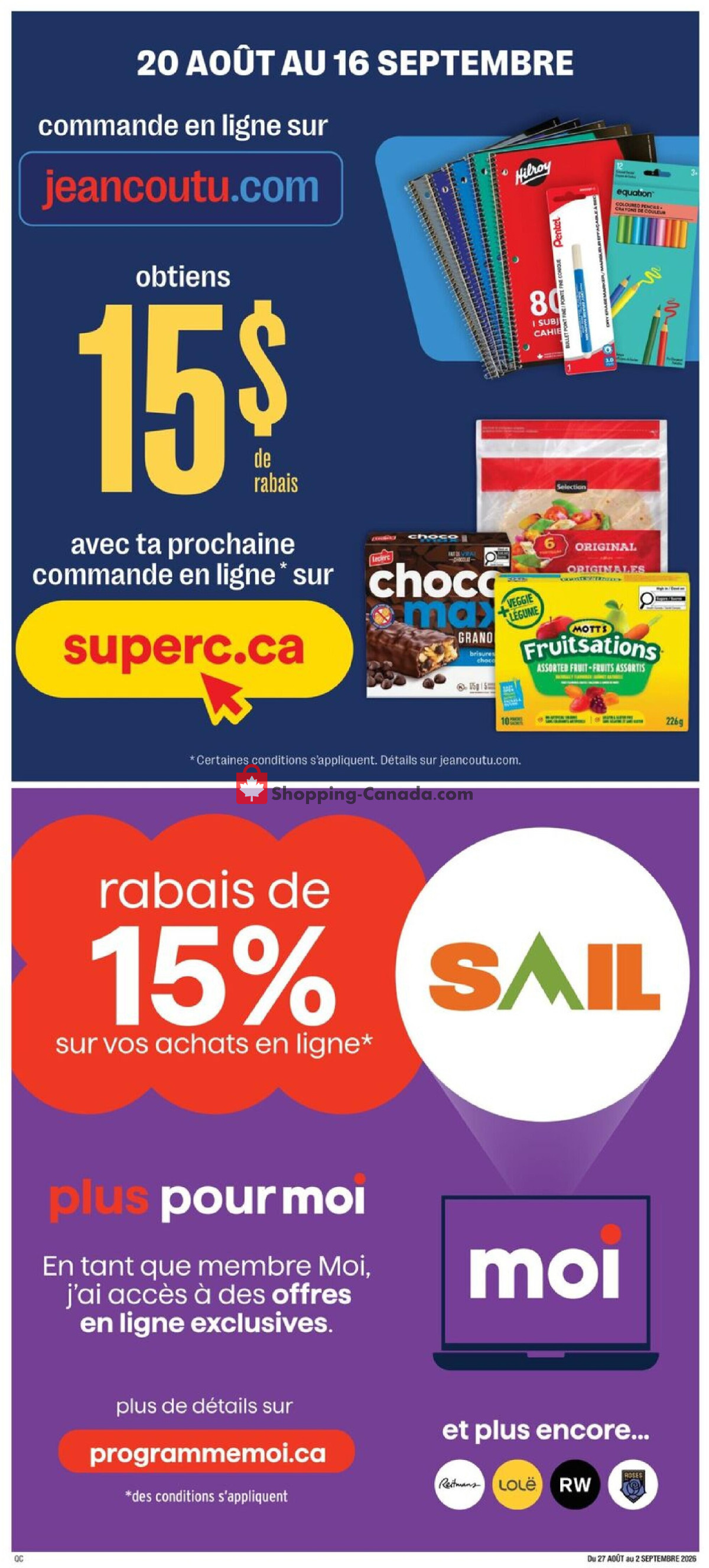 Jean Coutu Pharmacy flyer from Thursday August 27, 2026 to Wednesday September 2, 2026 - page 10
