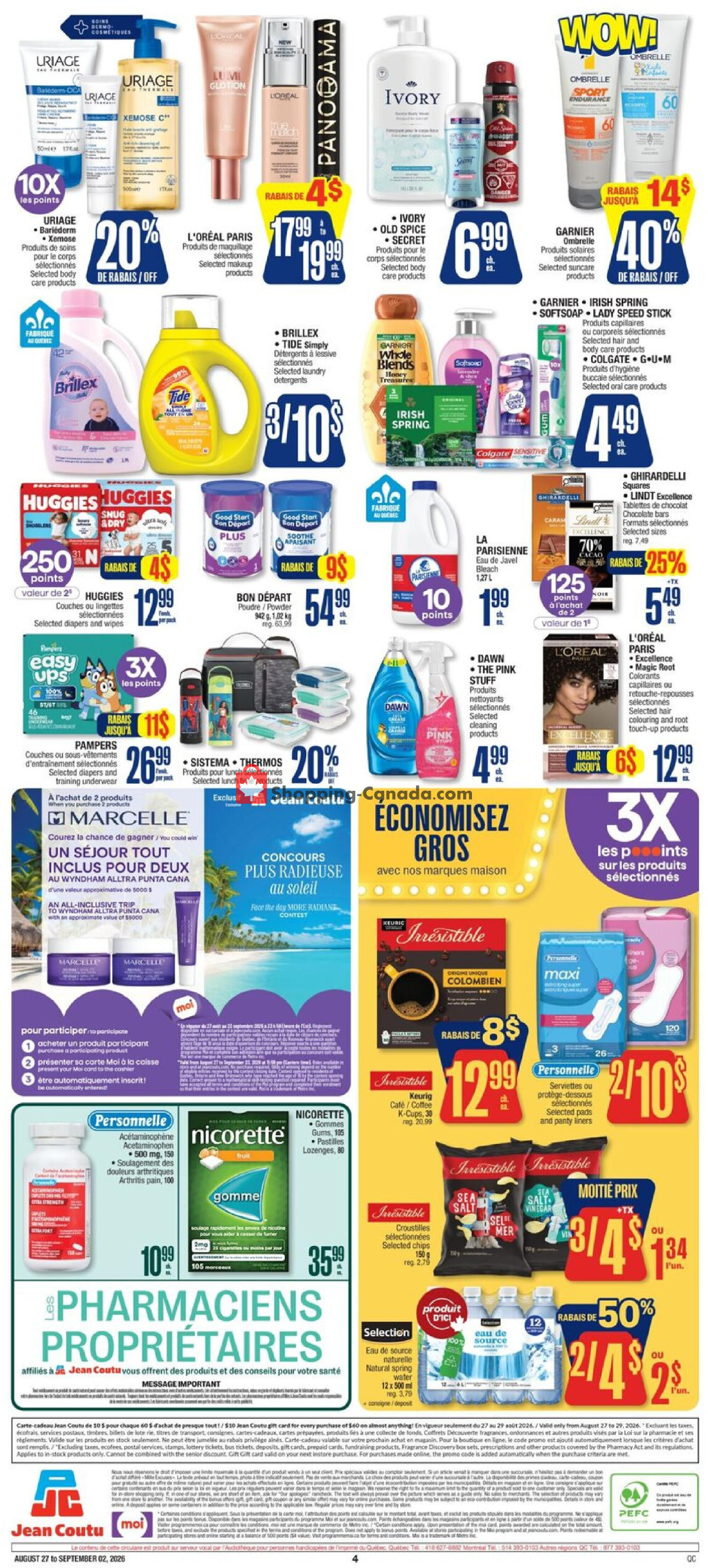Jean Coutu Pharmacy flyer from Thursday August 27, 2026 to Wednesday September 2, 2026 - page 2