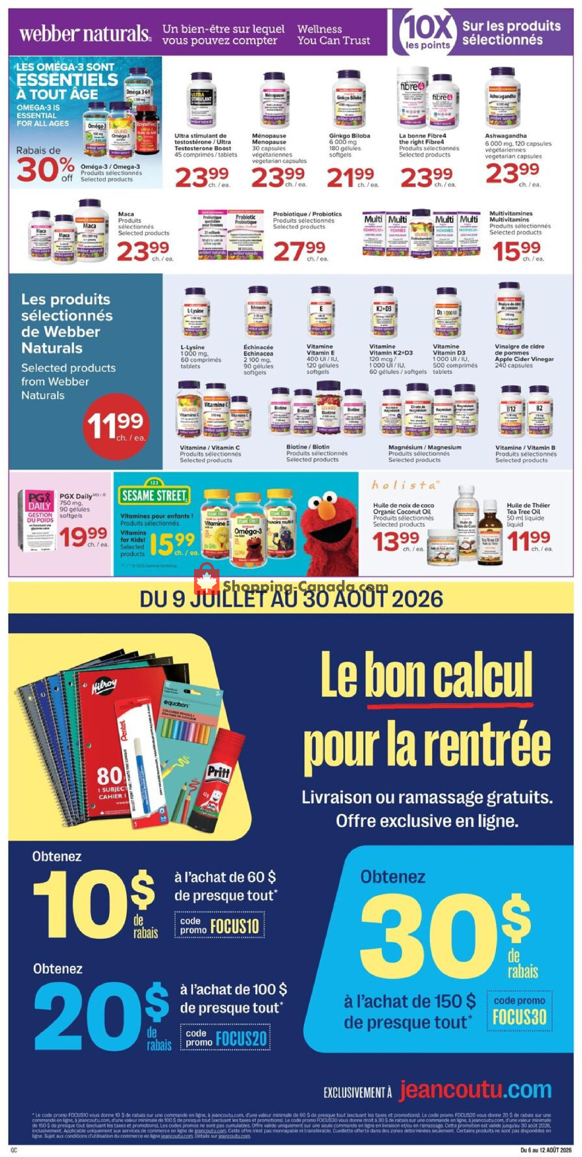 Jean Coutu Pharmacy flyer from Thursday August 6, 2026 to Wednesday August 12, 2026 - page 11