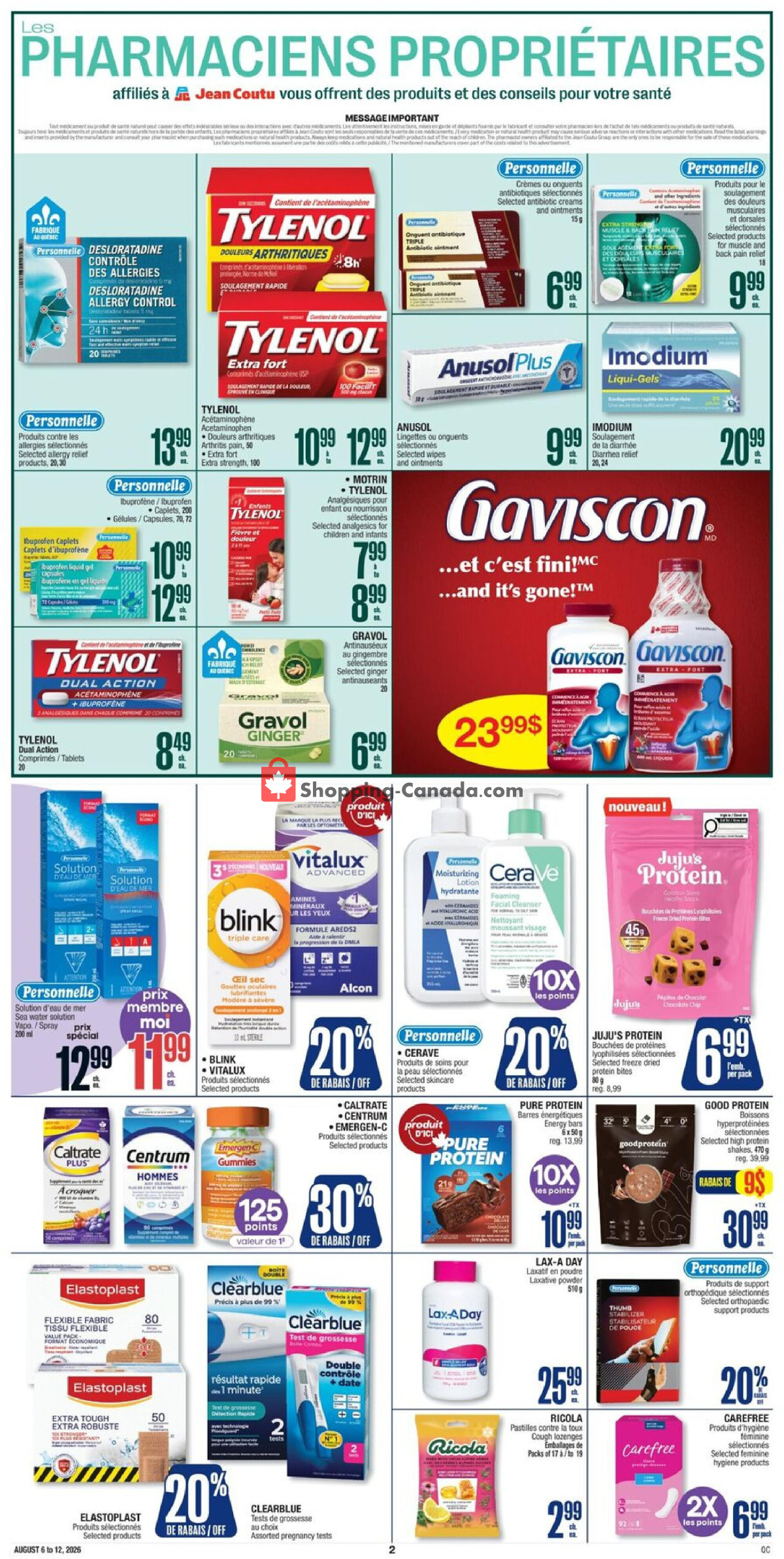 Jean Coutu Pharmacy flyer from Thursday August 6, 2026 to Wednesday August 12, 2026 - page 6