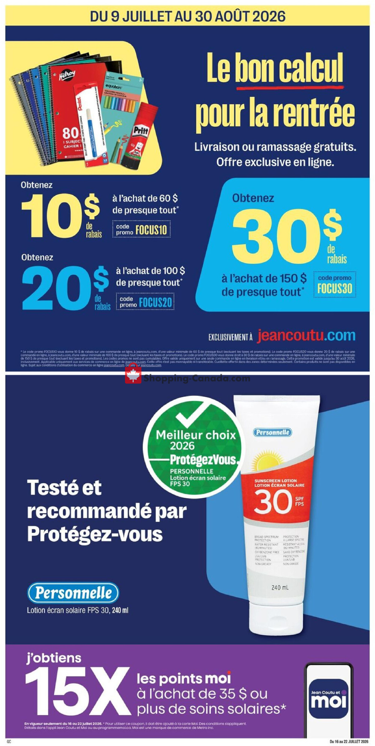 Jean Coutu Pharmacy flyer from Thursday July 16, 2026 to Wednesday July 22, 2026 - page 14