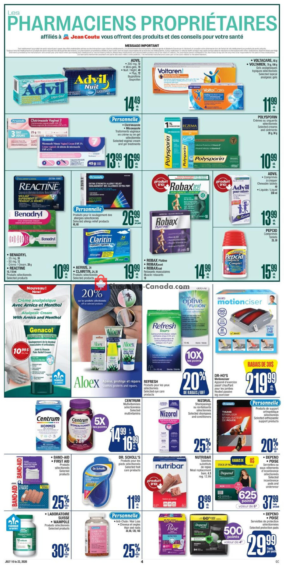Jean Coutu Pharmacy flyer from Thursday July 16, 2026 to Wednesday July 22, 2026 - page 6
