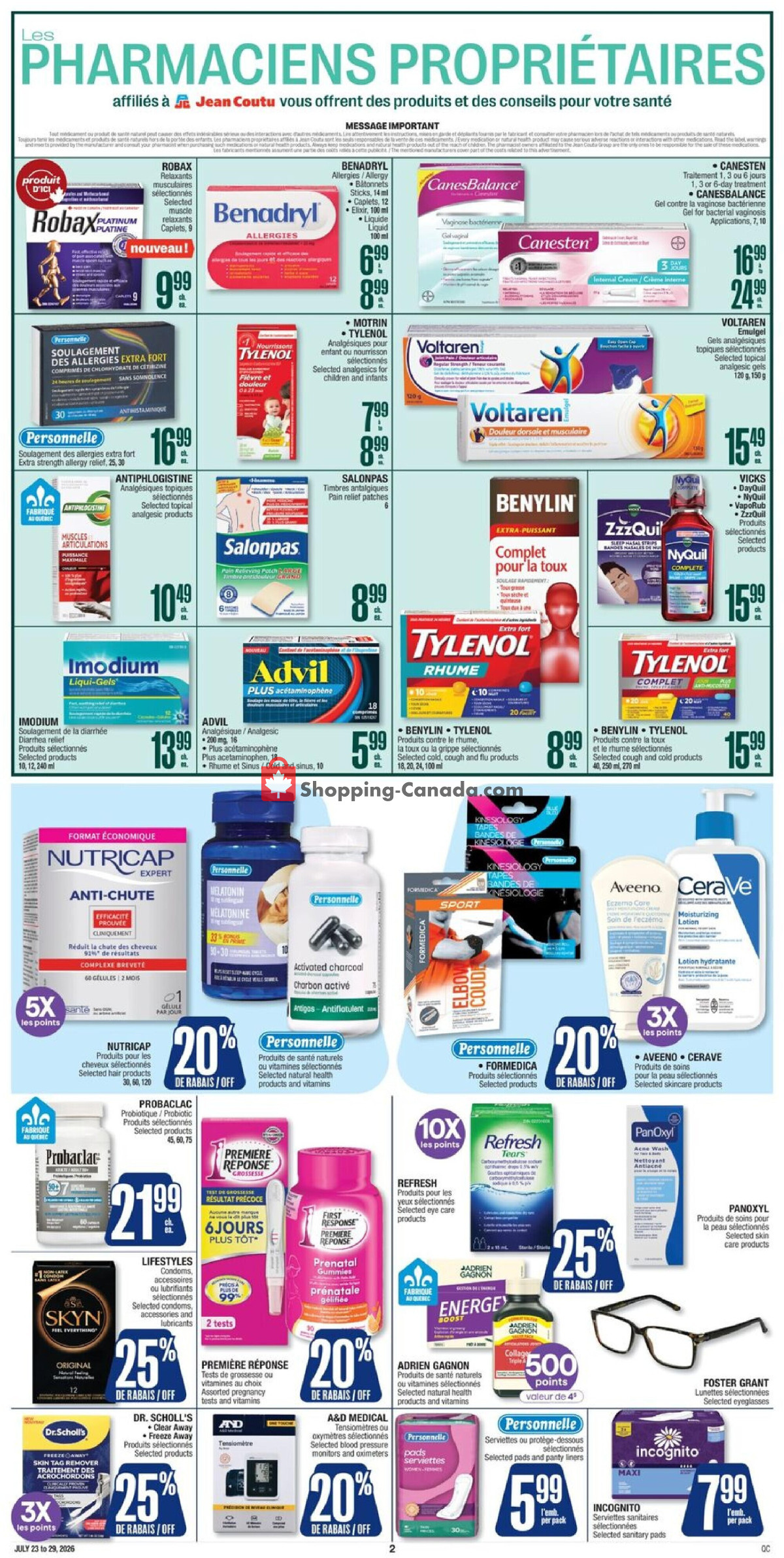 Jean Coutu Pharmacy flyer from Thursday July 23, 2026 to Wednesday July 29, 2026 - page 7