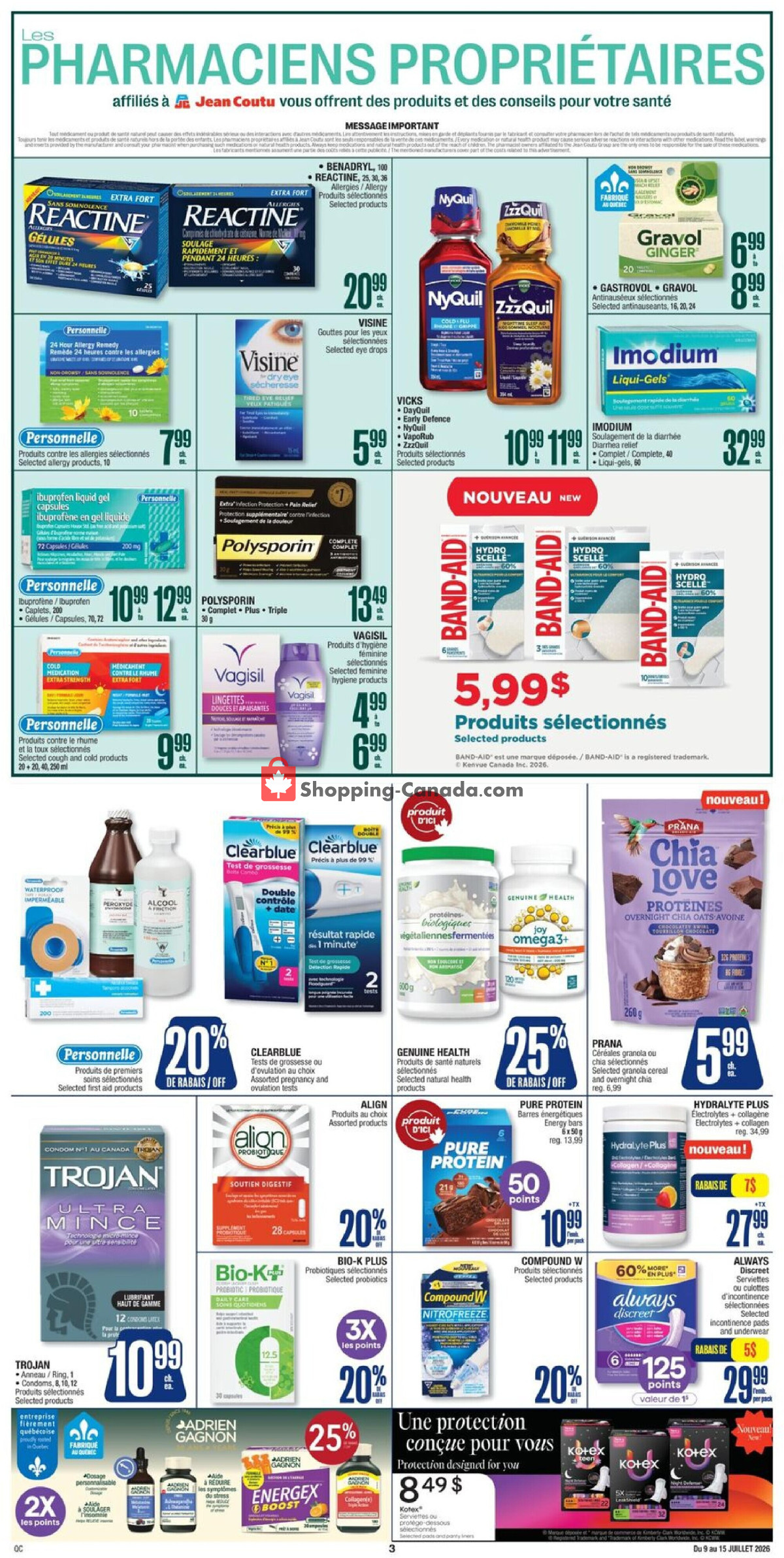 Jean Coutu Pharmacy flyer from Thursday July 9, 2026 to Wednesday July 15, 2026 - page 5