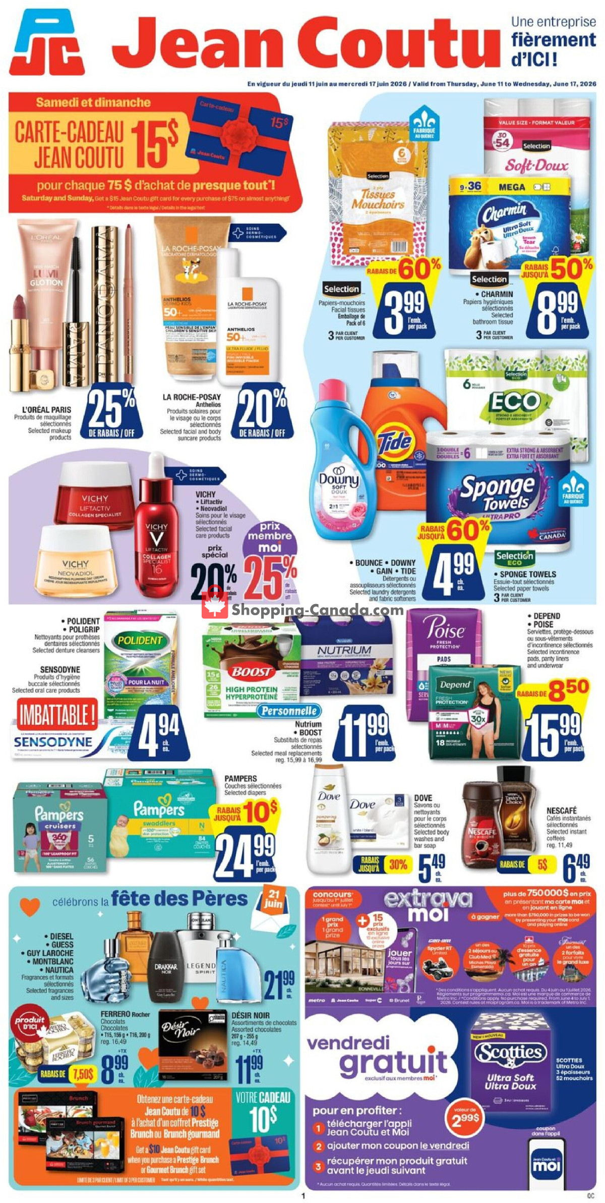 Jean Coutu Pharmacy flyer from Thursday June 11, 2026 to Wednesday June 17, 2026 - page 1