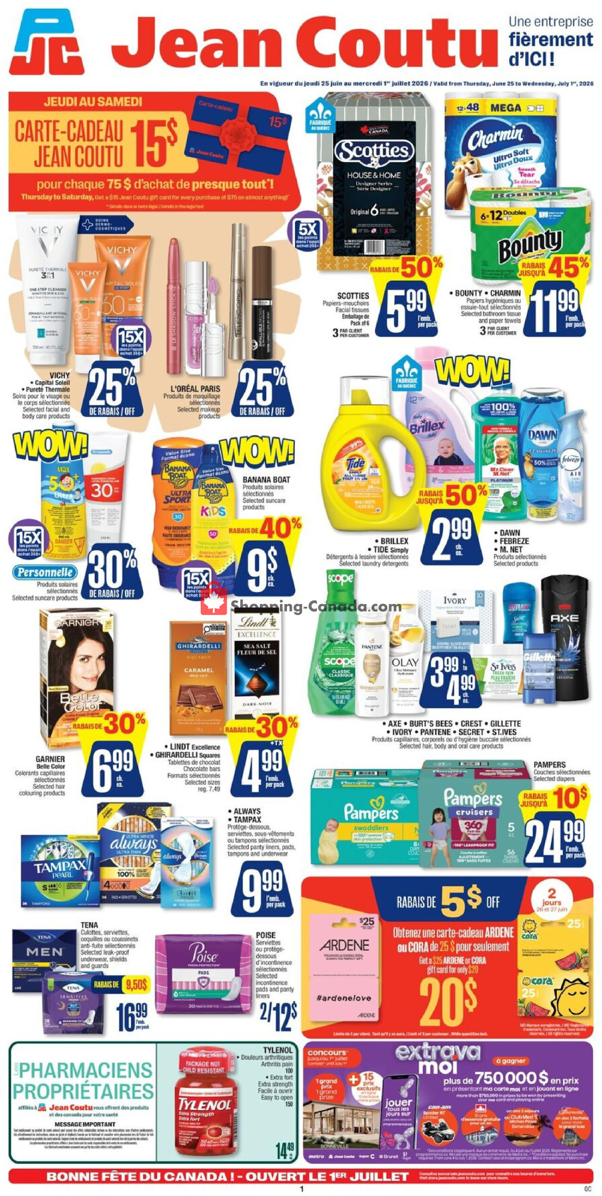 Jean Coutu Pharmacy flyer from Thursday June 25, 2026 to Wednesday July 1, 2026 - page 1