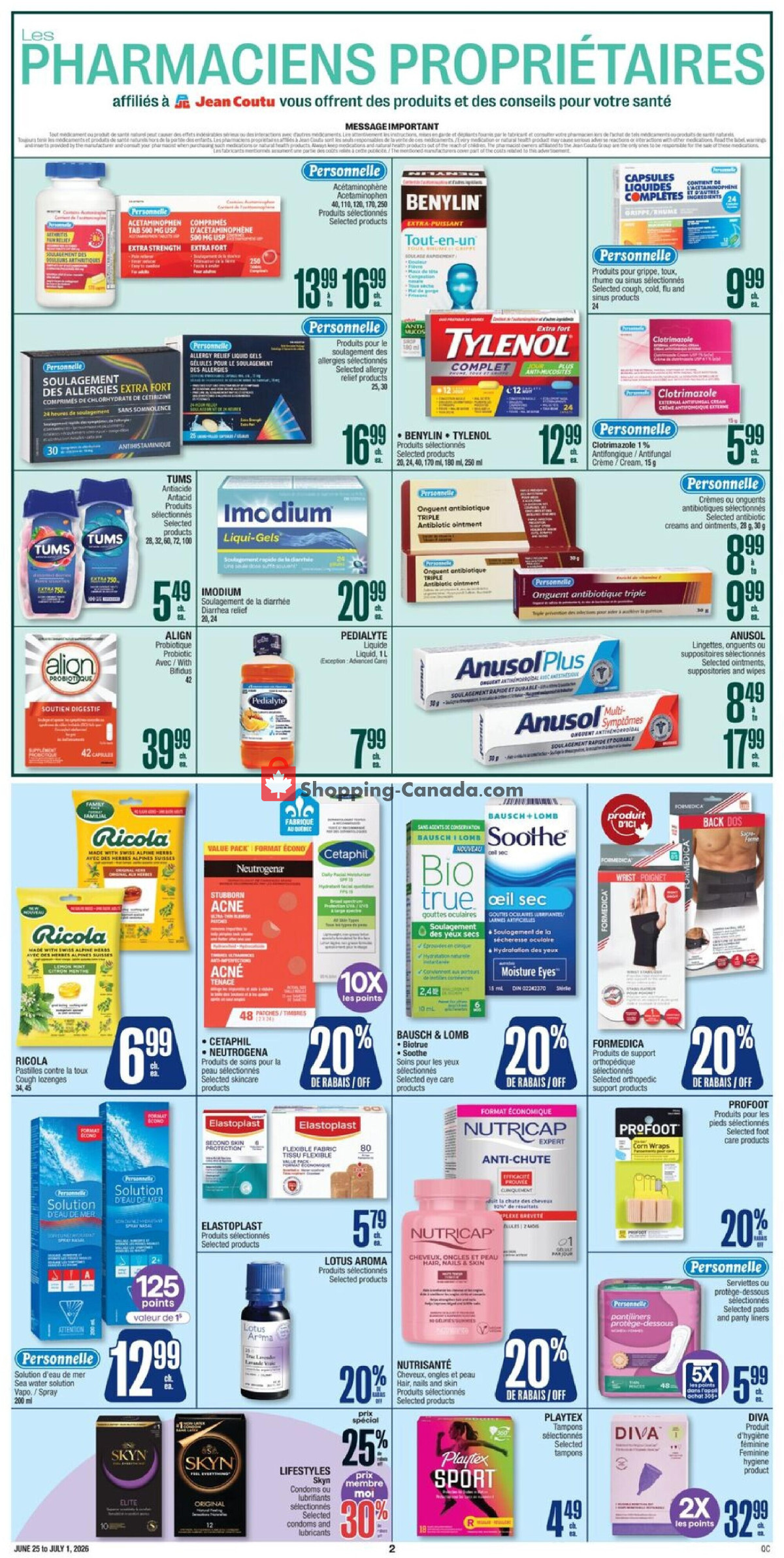 Jean Coutu Pharmacy flyer from Thursday June 25, 2026 to Wednesday July 1, 2026 - page 3