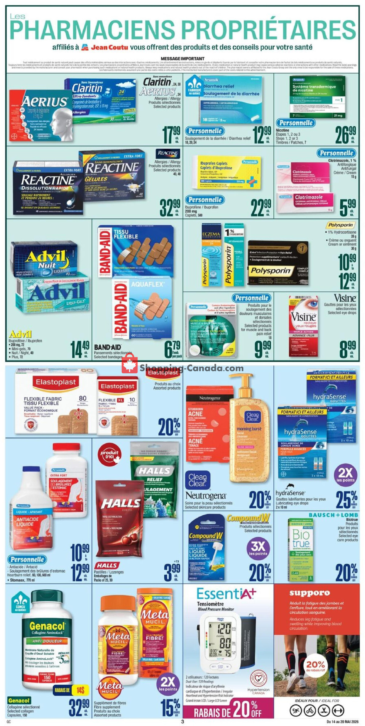 Jean Coutu Pharmacy flyer from Thursday May 14, 2026 to Wednesday May 20, 2026 - page 4