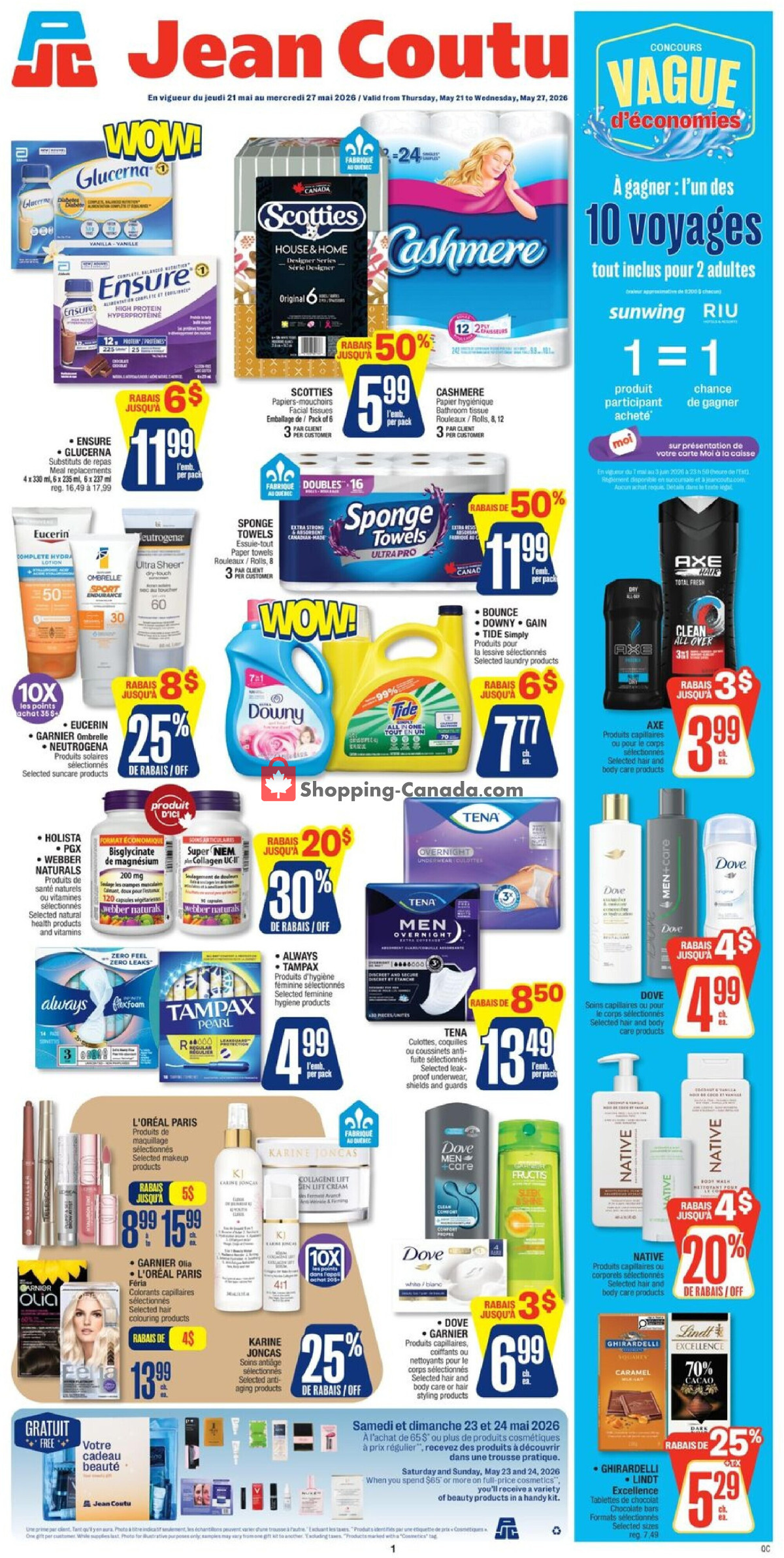 Jean Coutu Pharmacy flyer from Thursday May 21, 2026 to Wednesday May 27, 2026 - page 1
