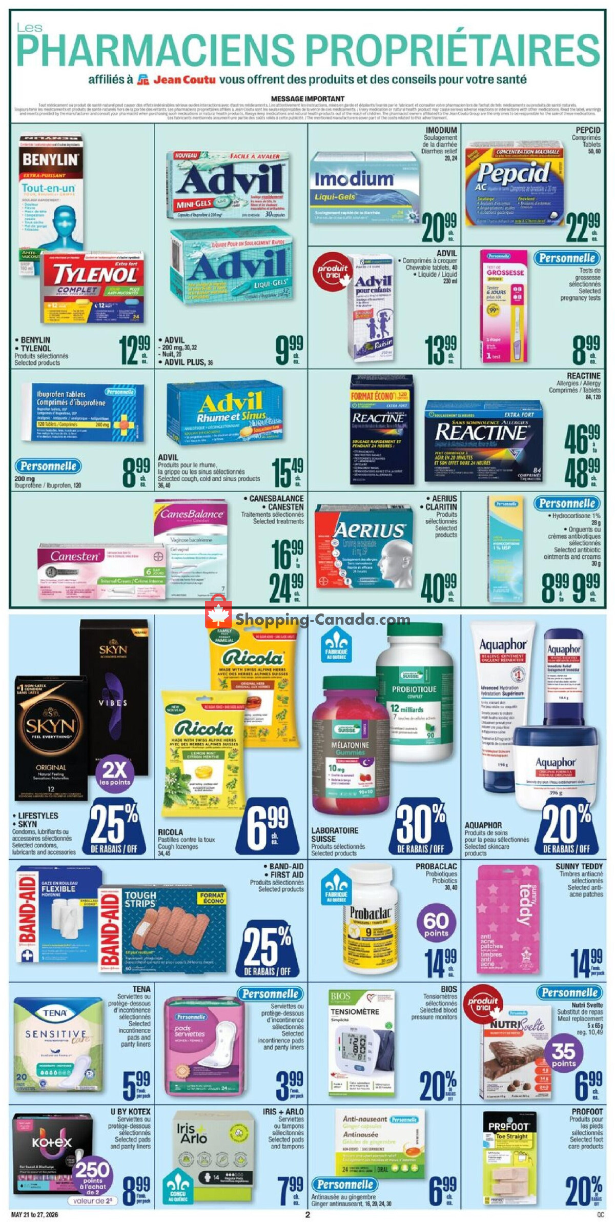 Jean Coutu Pharmacy flyer from Thursday May 21, 2026 to Wednesday May 27, 2026 - page 3