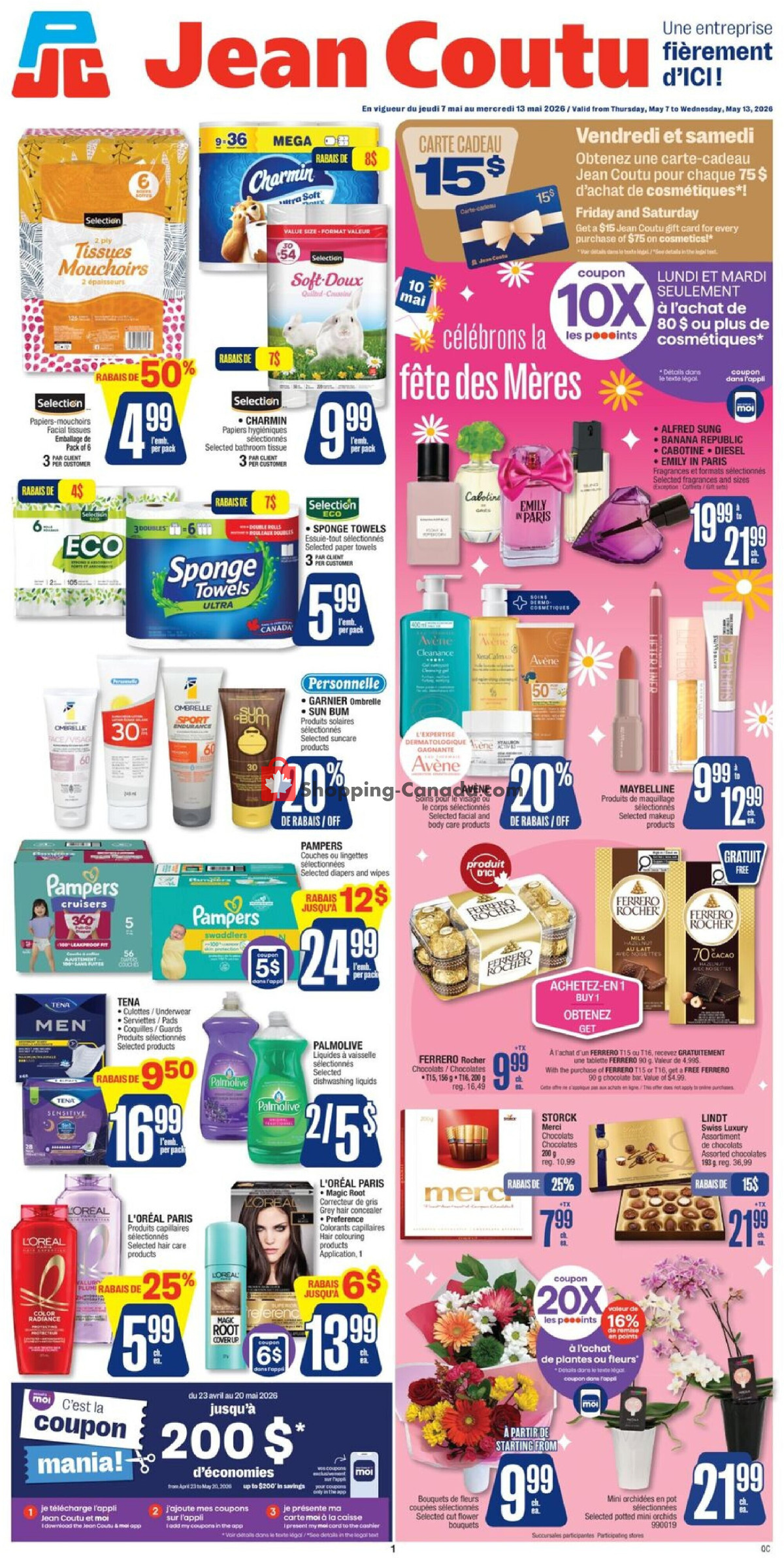 Jean Coutu Pharmacy flyer from Thursday May 7, 2026 to Wednesday May 13, 2026 - page 1